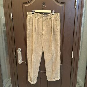 Bill Blass Corduroy Pants Men 38x30 Beige Tan Straight Leg Cotton Casual Classic